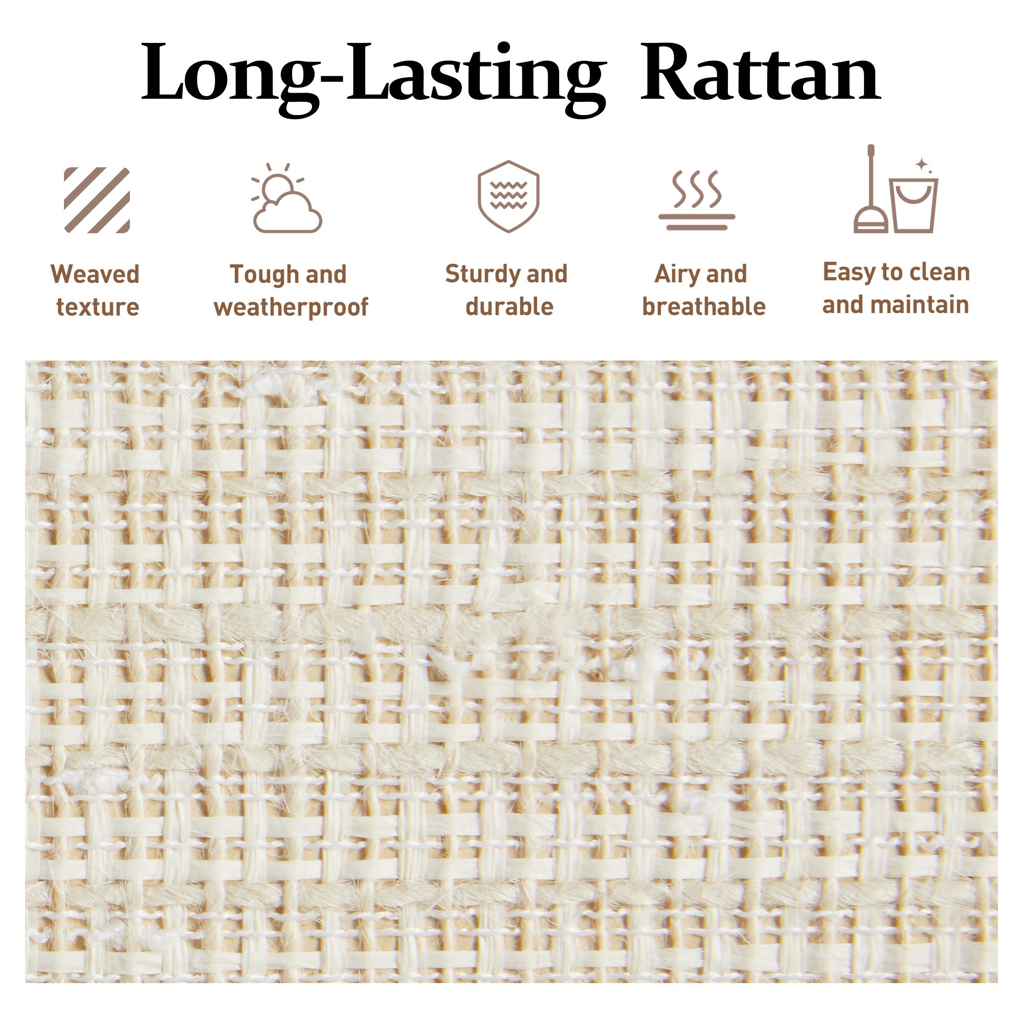 Grayish White Rattan Bedside Table With Storage Drawer For Bedroom_voghion.com